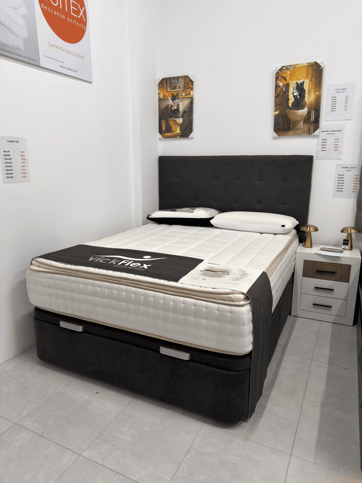 Elegant top mattress and hercules material lift-up